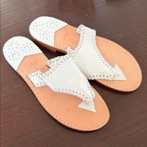 Jack Rogers White Leather Sandals